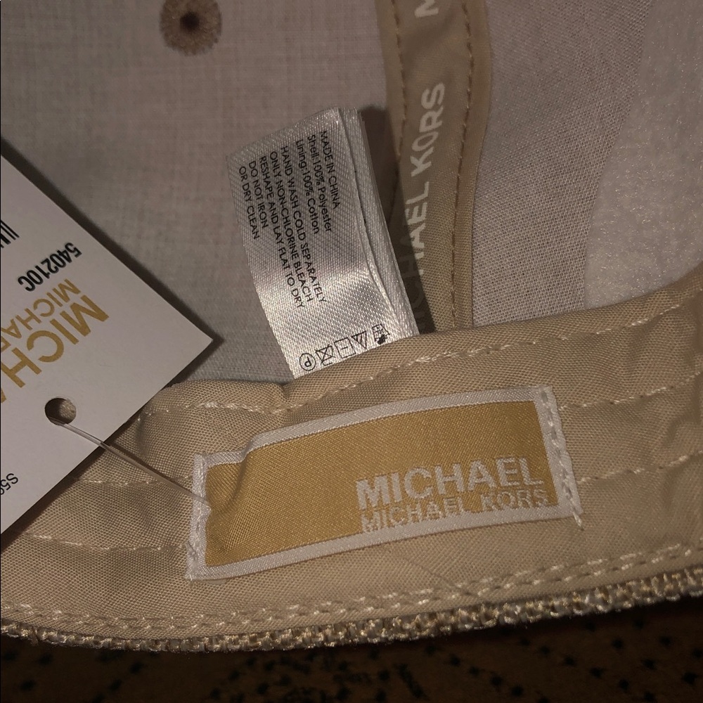Michael Michael Kors Beige Linen-Texture Baseball Cap - Picture 10 of 10